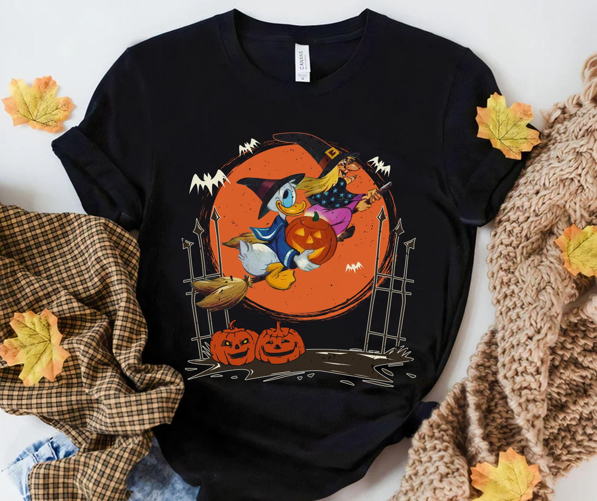 Discover Donald Duck and Witch Disney Halloween Trick Or Treat T-shirt