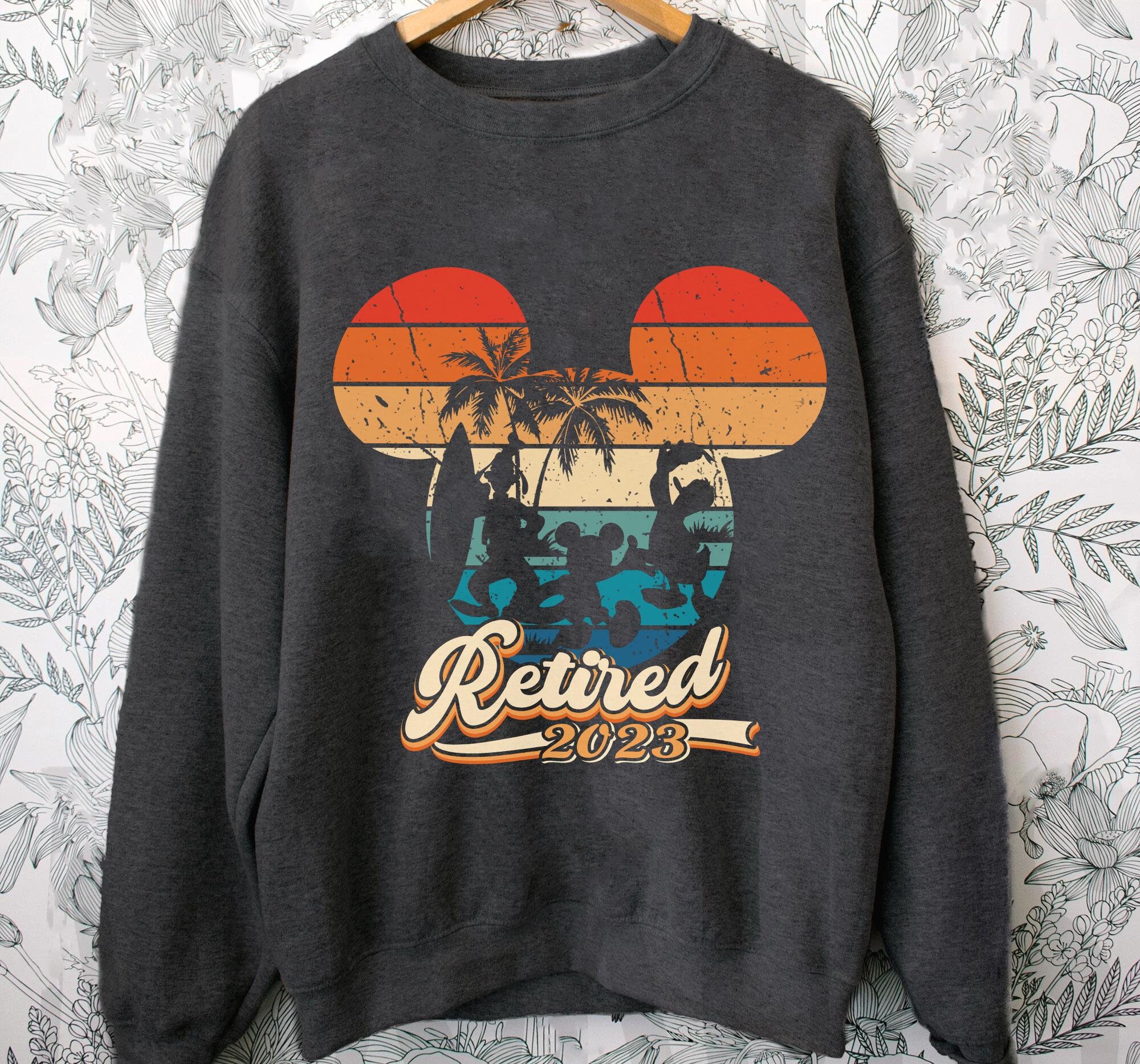 Retro Sunset Retired 2023 Mickey And Friends Shirt / Disney Retirement