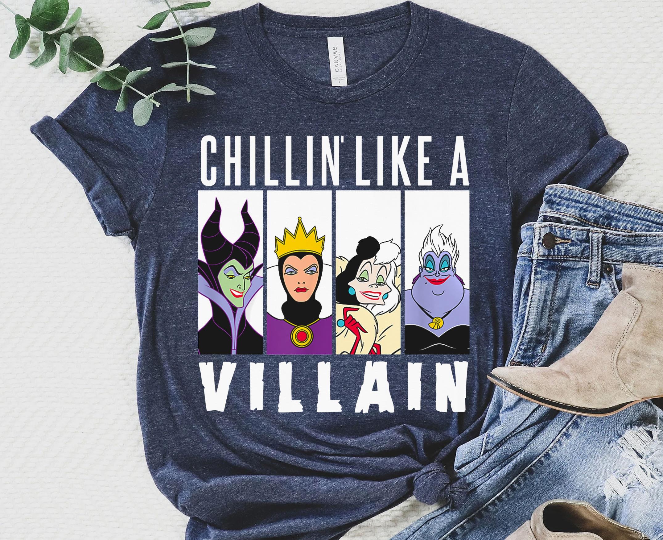 Discover Chillin Like a Villain Shirt / Disney Villains Group Characters Tee