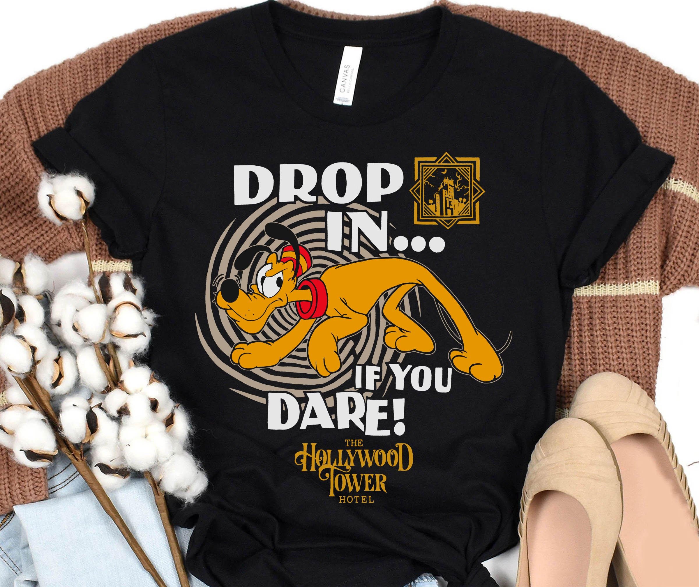 Discover Pluto Dog Drop In If You Dare Shirt / Disney Holywood Tower Hotel HTH T-shirt