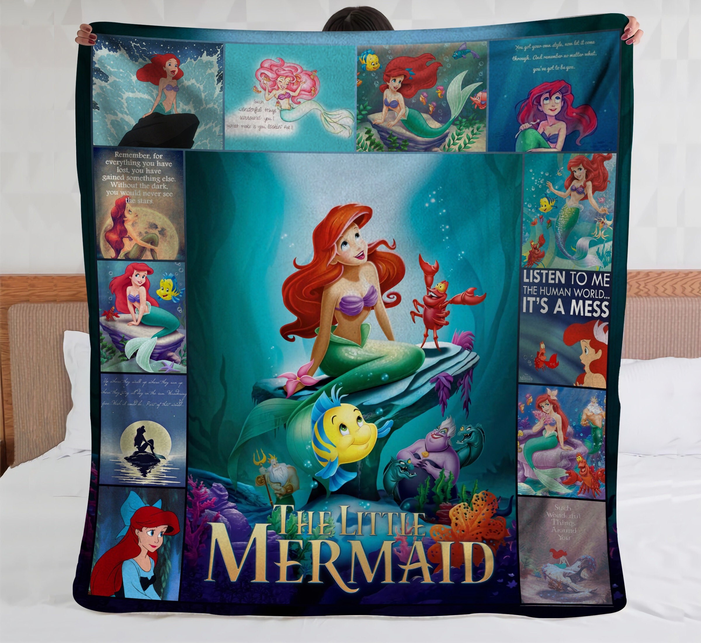 Disney Princess Ariel The Little Mermaid Cot/Crib BEDDING SET All