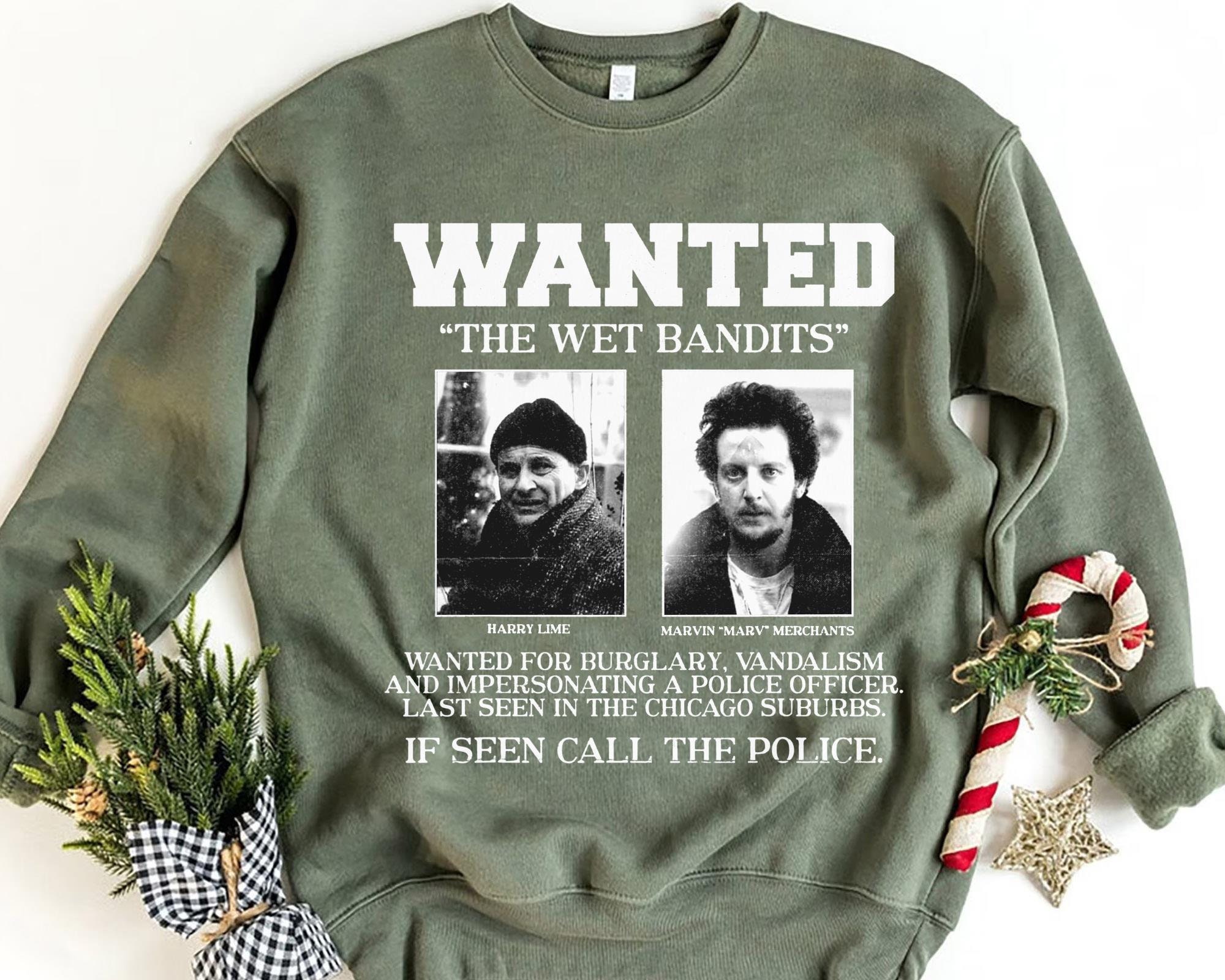 Discover Wanted The Wet Bandits Harry And Marv Christmas Sweatshirt / Home Alone Shirt / Kevin McCallister Sweatshirts