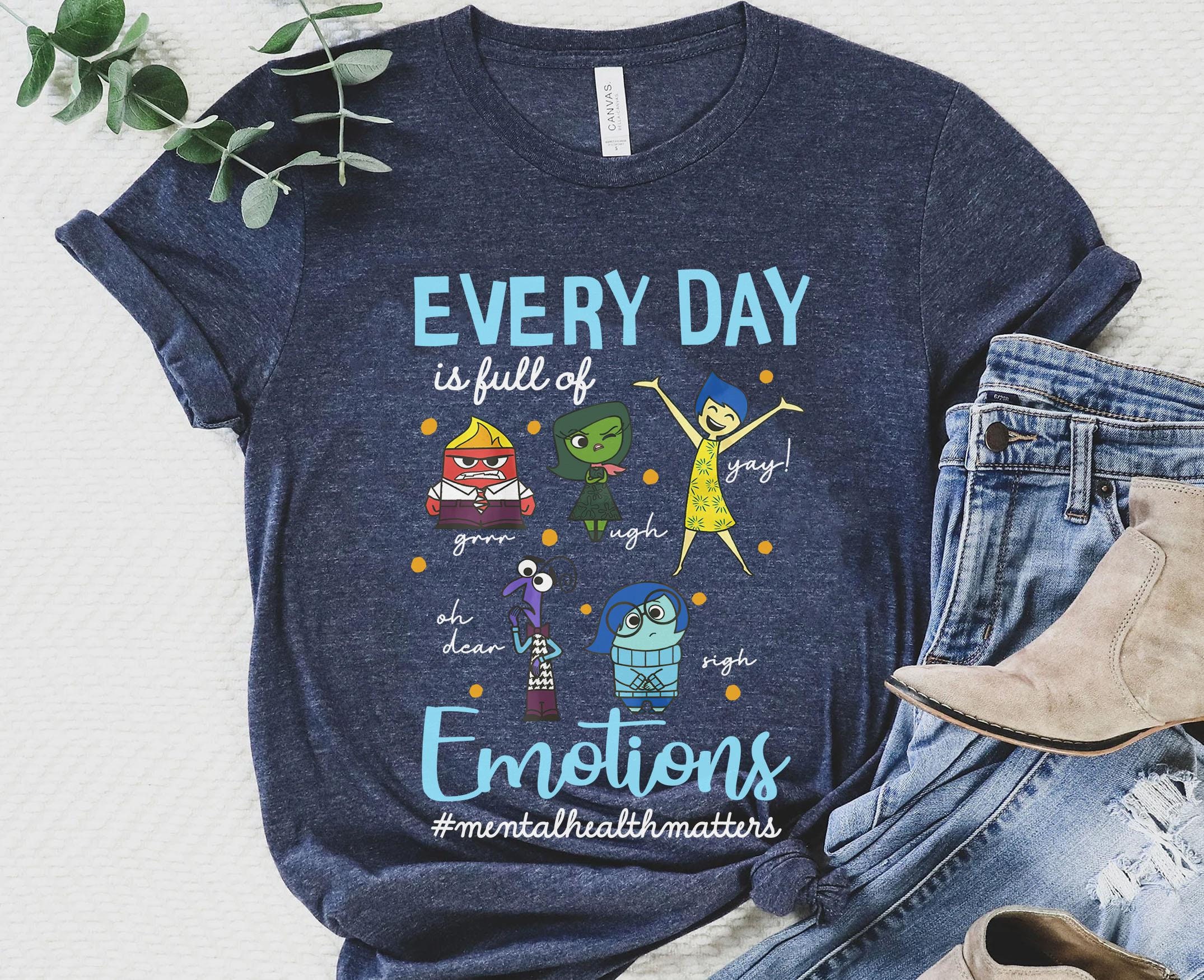 Every Day Emotions Mental Health Matter Shirt / Inside Out Disney T-shirt / Therapist Psychologist / Disneyland Trip / Disney Gift