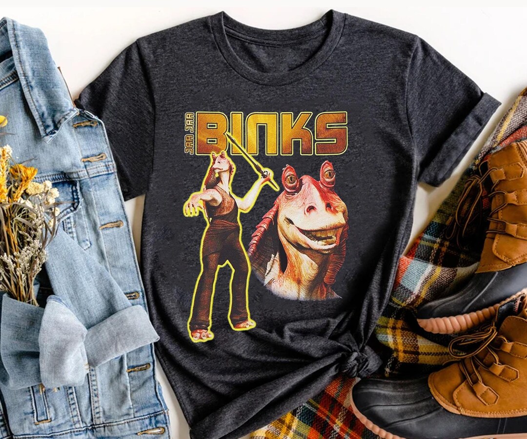 Retro Jar Jar Binks Shirt / Gungan Star Wars Characters Tshirt / Star
