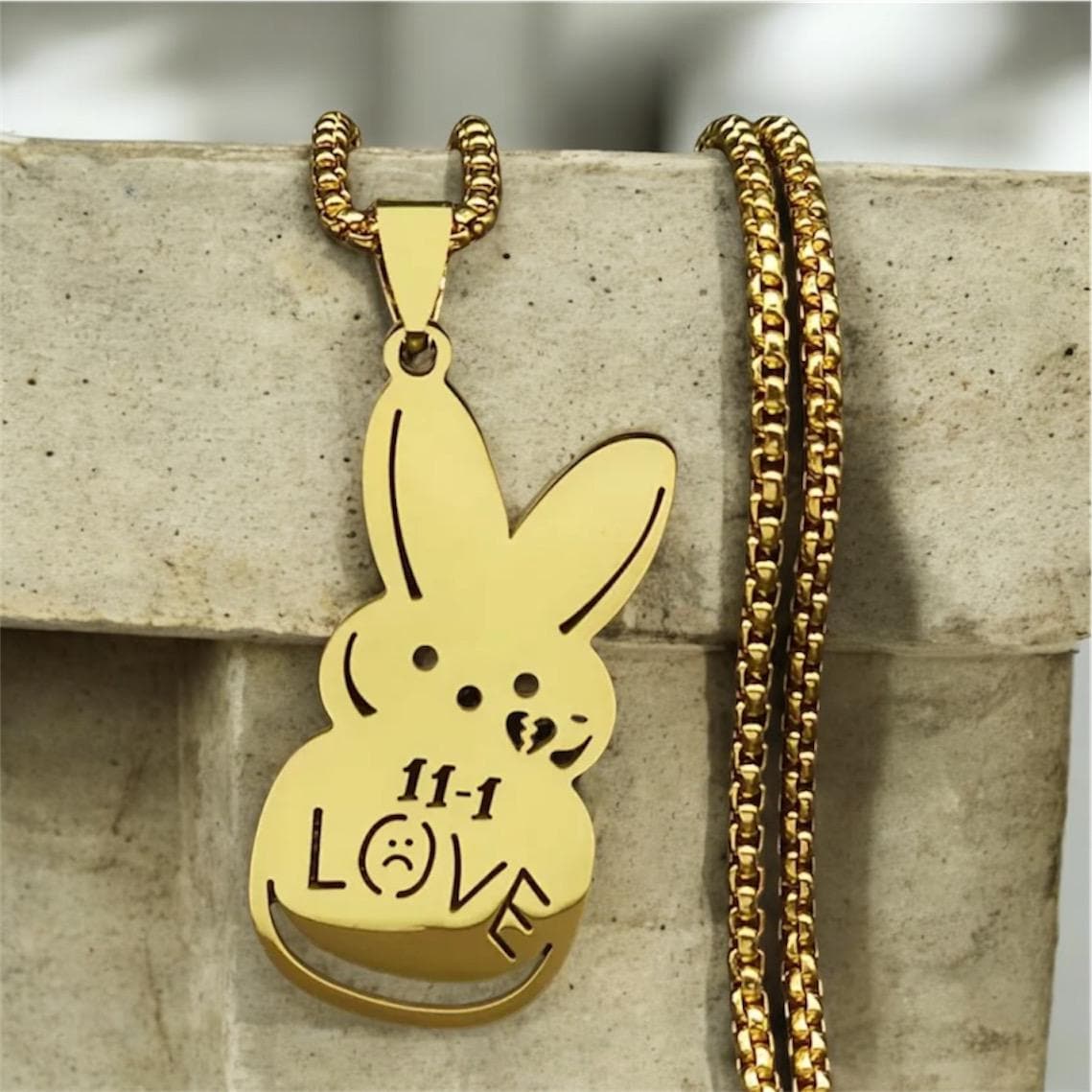 Lil Peep - Kette Mit Peep Bunny Anhänger - Silber, Gold, Schwarz - NEU -  Etsy Israel
