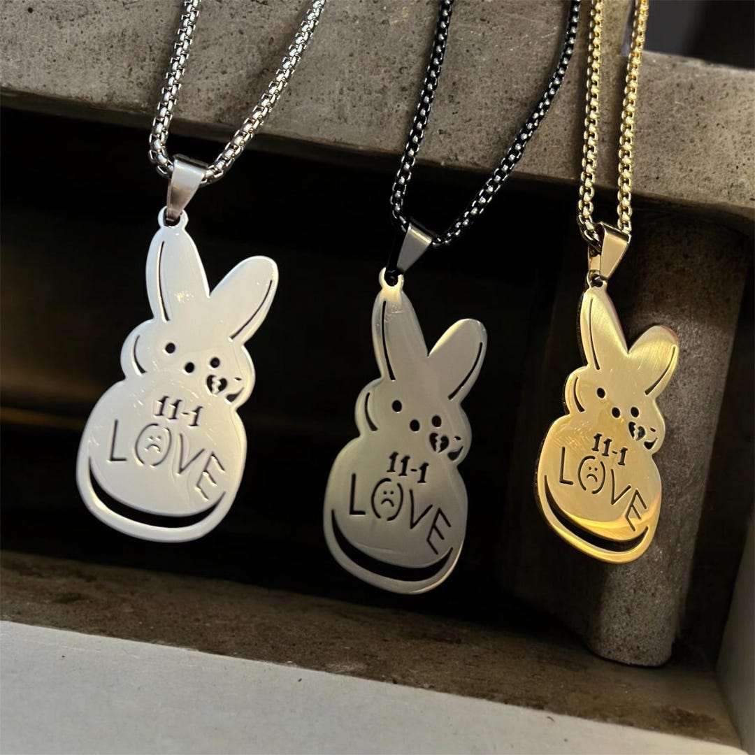 Lil Peep - Kette Mit Peep Bunny Anhänger - Silber, Gold, Schwarz - NEU -  Etsy