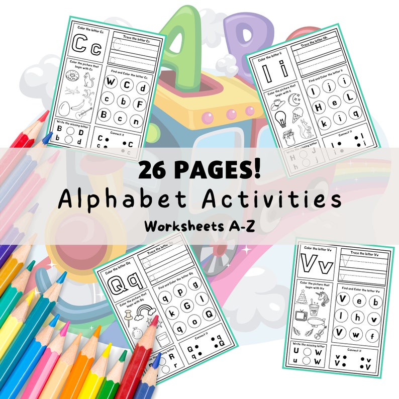 Upper & Lowercase Alphabet Tracing Letters ABC Letter Tracing - Etsy