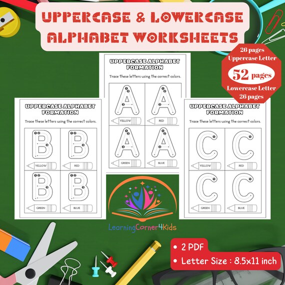 ABC Worksheets Bundle: Trace, Learn & Practice Handwriting - Ideal for Toddlers, Preschool, and Homeschooling, Promotes Handwriting Skills