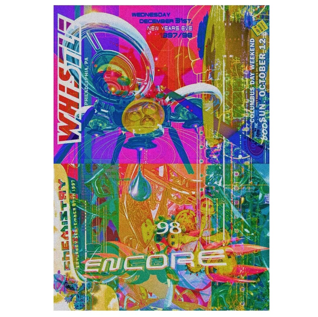 90s Rave Flyer Art Abstract Print | Wall Art | Gallery Wall | Collage ...