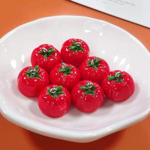 10 pieces of tomato resin charms for jewelry making