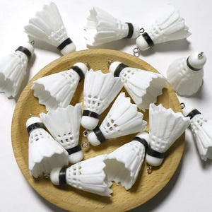 6 pcs Badminton Shuttlecock Charms, Sports Pendant for Jewelry, Cute Shuttlecock Beads, DIY Badminton Earrings, Gift for Badminton Players