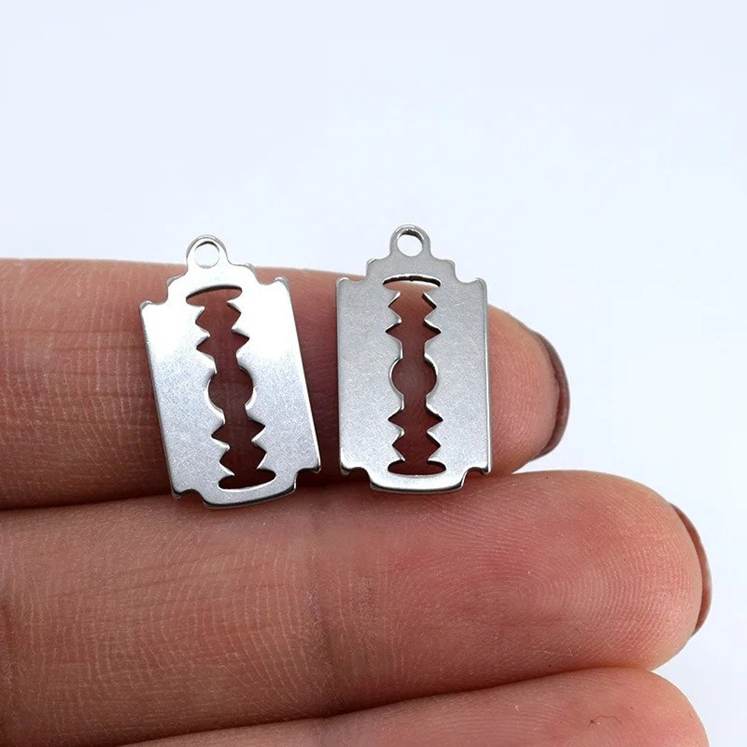 10 Pieces of Razor Blade Alloy Charms for Jewelry Making Etsy