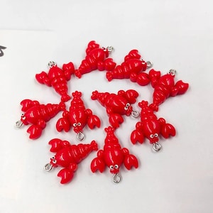 10 pieces of lobster resin charms for jewelry making
