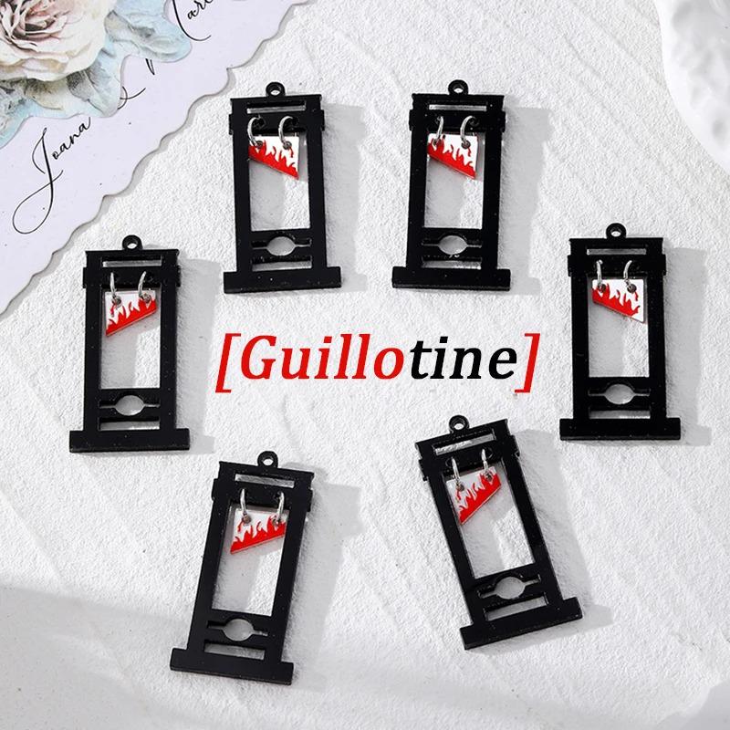 10 breloques guillotine avec lame sanglante, accessoires de fabrication de bijoux d'horreur sombre, pendentif gothique effrayant pour boucles d'oreilles et travaux manuels