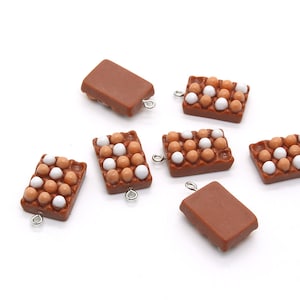 10 pièces de breloques en résine alimentaire boîte à oeufs pour la fabrication de bijoux