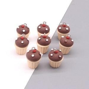 10 pieces of cupcake muffins food candy cake resin charms for jewelry making
