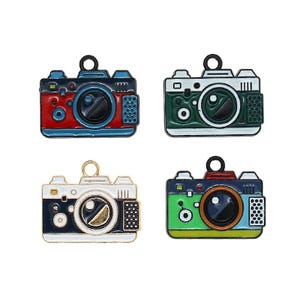 8 pcs Retro Camera Charms, Vintage Camera Pendant, Photography Jewelry Charm, DIY Necklace, Photographer Gift, Enamel Camera Charm