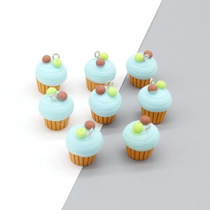 10 pieces of cupcake muffins food candy cake resin charms for jewelry making