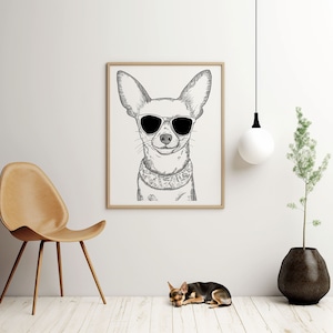 Chihuahua Wearing Sunglasses - Printed Posters | Printed Wall Art | Fun Pet Prints | Pet Gifts