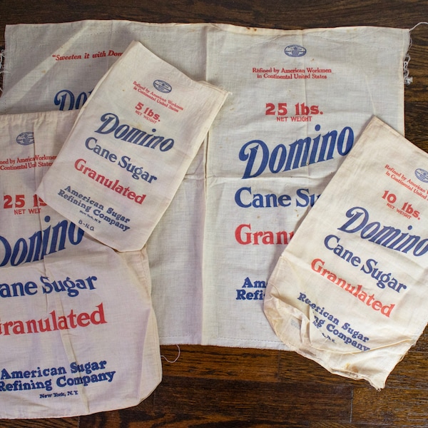 Vintage Domino Sugar Cloth Sack 5lb 10lb 25lb