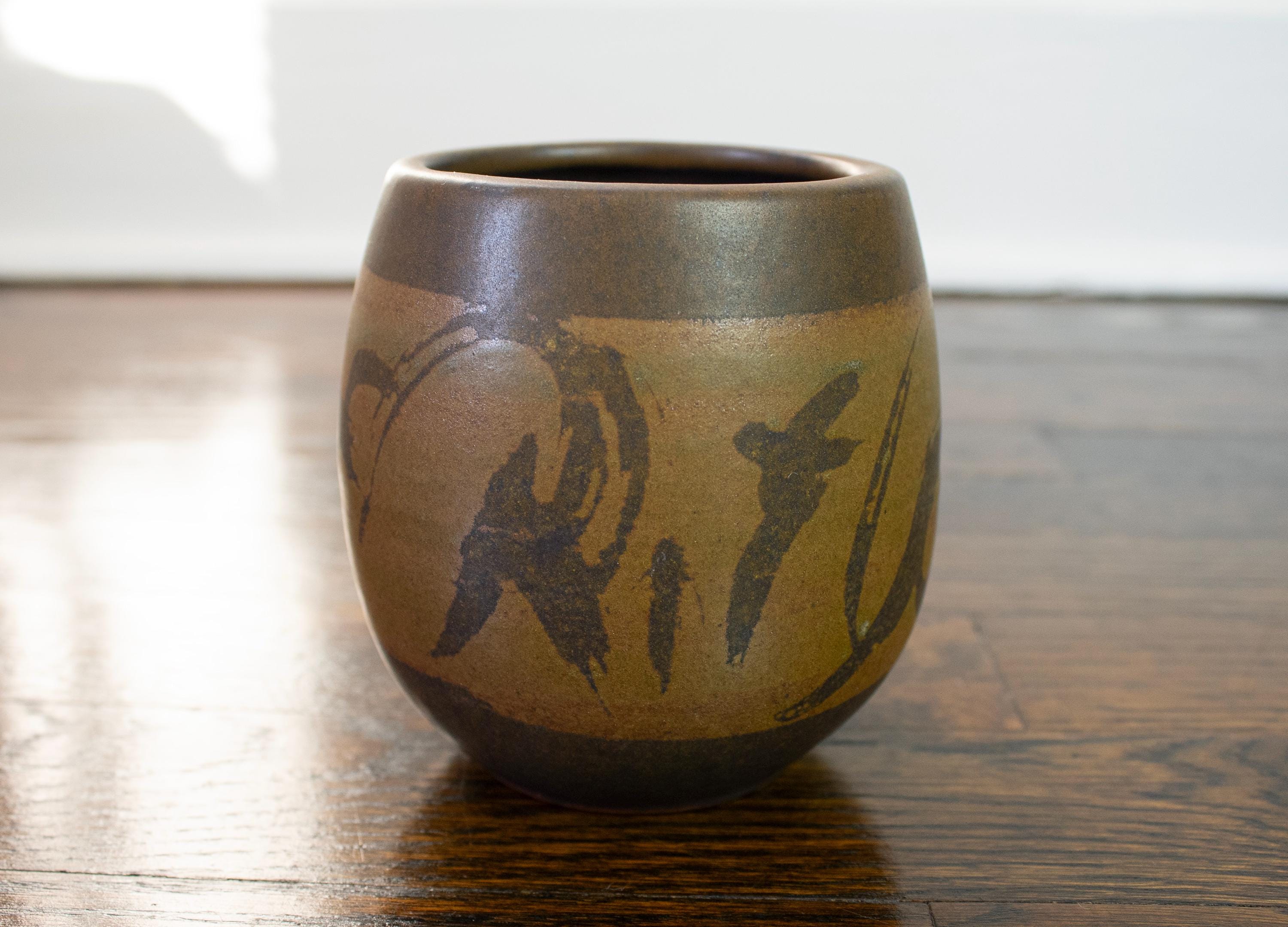 Vintage Stoneware Designs West California Pottery Brown Planter