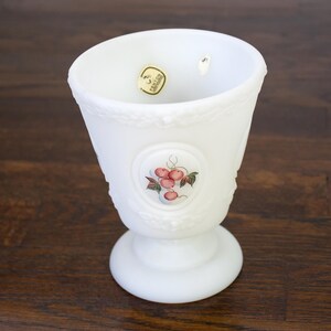 Vintage Fenton Hand Painted White Satin Glass Pedestal Candy Dish No Lid Signed