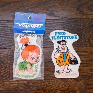 Vintage Voyager Brand Flintstones Embroidered Sew-On Applique Patches Fred Flintstone Pebbles