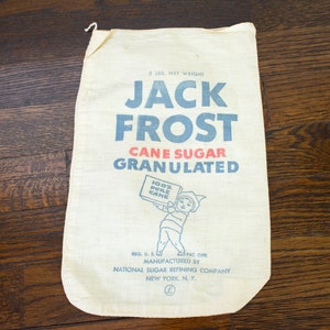 Vintage Jack Frost Brand Cane Sugar Cloth Sack Bag 5lb 10lb 25lb - Etsy