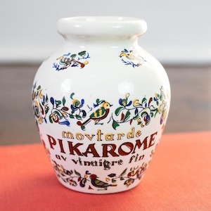 Piccolo vaso di senape in gres vintage Digoin Sarreguemines Moutarde Pikarome