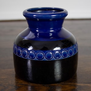 Vintage Steuler Keramik Blue & Black Mid-Century Art Pottery Vase 51/10