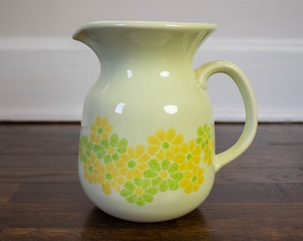 Vintage 1970s Franciscan Picnic Pattern Ceramic Pitcher