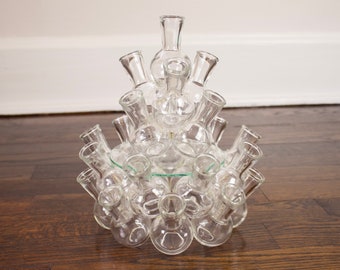 Vintage Clear Glass Clustered Vase Propagation Station Floral Design 25