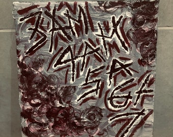 Team No Sleep Original Canvas Painting - Graffiti Art - 20cm x 20cm - Canvas Acrylic Painting (One of a Kind)