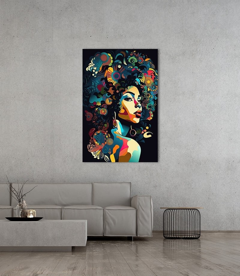 Funky Afro - abstract Design of a beautiful African woman - canvas print - poster artwork