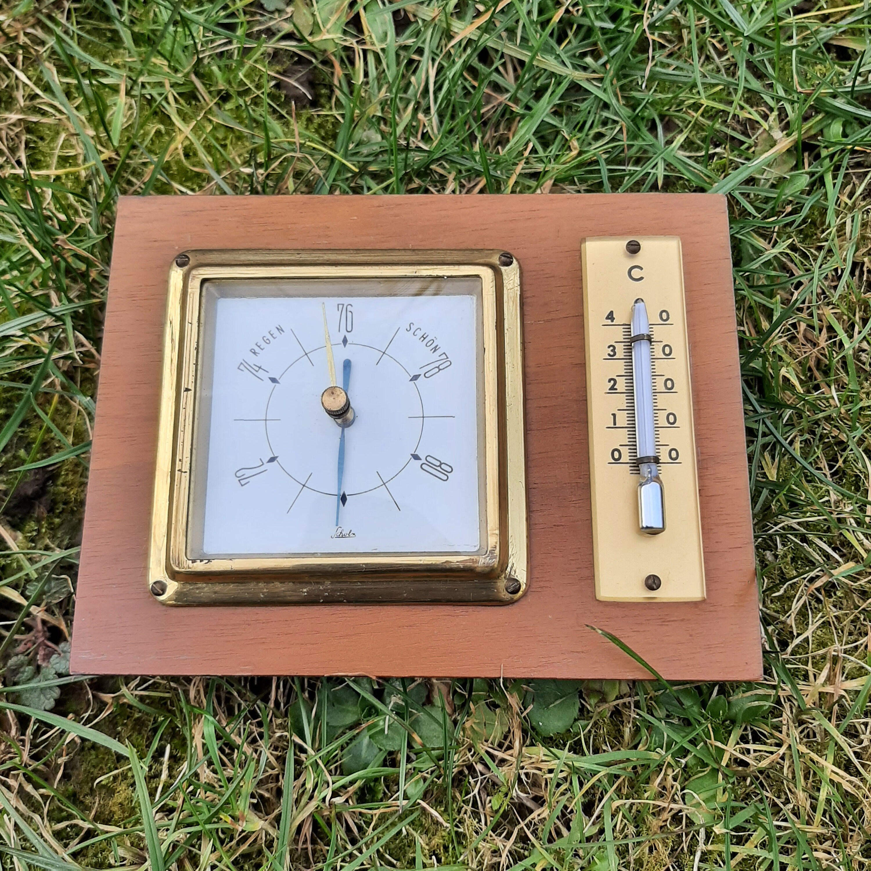 Fenster Thermometer, Antikes Außenthermometer, Kupfer