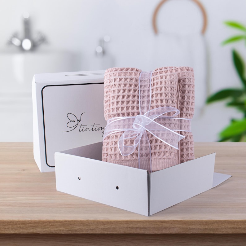 Turkish Organic Cotton Waffle Weave Towel Set - Thumbnail 4