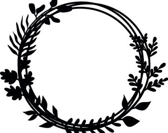 Laser file - Door wreath, leaf wreath, laser cut, dxf, ai, jpg, png