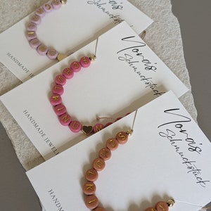 Pulsera escolar personalizada | Pulsera para niñas | Principiantes de la escuela | Regalo de inscripción escolar | Bolsa escolar de regalo | Pulsera de letras | Pastel