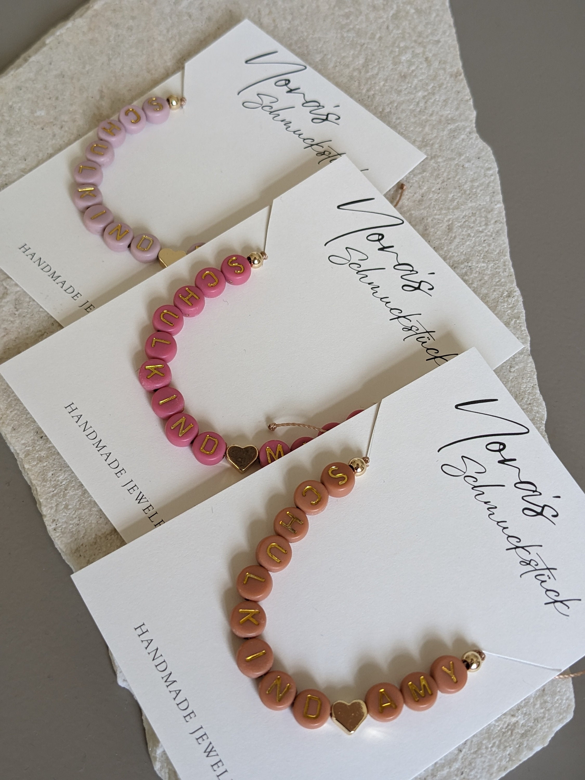 Schoolchild bracelet personalized | Girl bracelet | First day at school | School enrollment gift | School cone gift | Letter bracelet | Pastel