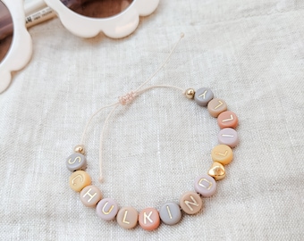 Personalized schoolchild bracelet | Girl&#39;s bracelet | First-grader | School enrollment gift | School cone gift | Letter bracelet | Pastel