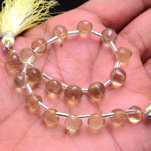 Top Quality Lemon Quartz Faceted Beads, Lemon Quartz 7mm To 9mm Onion Drop Shape Faceted Gemstone Beads For Jewelry Making Handmade