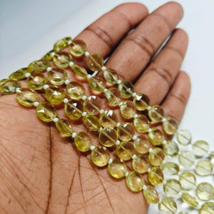 Natural Lemon Quartz Crystal Beads, Faceted Coin Shape lemon quartz Beads, 8mm Jewelry Making Gemstone Beads Strand 8&quot; AAA+