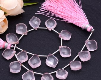 Rosenquarz Perlen, 8x12mm bis 9x13mm, Natürliche Edelstein Facettenschliff Stein Perlen, Rosa Kristallperlen