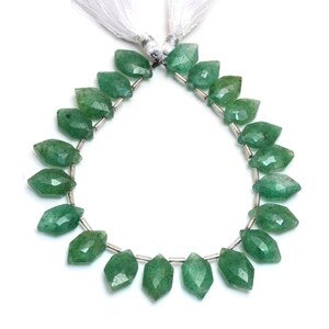 Cuentas de cuarzo fresa facetadas hexagonales, piedras preciosas verdes, tira de 8 x 12-9 x 15 mm para hacer joyas DIY.