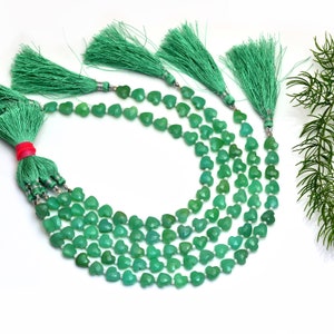 Green Onyx Heart Beads, Faceted Gemstone 8mm, Natural Gemstone Beads For Jewelry Making Beads, 8 Inches Strand