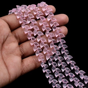 Natural Rose Quartz Faceted Teardrop 5mm To 8mm Gemstone Beads, Rose Quartz Briolette's Beads, Pink Gemstone AAA+