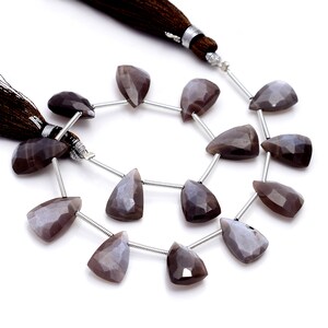 Schokolade Mondstein, Fancy Form Perlen, Briollete Perlen, beidseitig facettiert, 14 Stück, Größe 8x12 bis 9 x 13 mm, am besten für Schmuck Geschenk