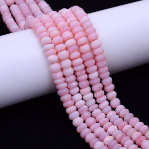 Pink Opal Rondelle Shape Gemstone Beads, 4mm-4.5mm Beads For Jewelry Making, Faceted Beads, DIY Jewelry Supplies