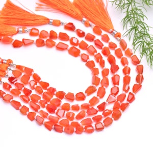 Natural Carnelian Faceted Nugget Beads, 5x7mm-6x8mm, 8 Inches Strand, Gemstone for Jewelry Making
