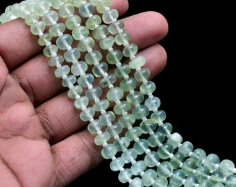 Prehniet edelsteenkralen rondelle vorm 6 mm-8 mm, sieraden maken kralen, groene prehniet AAA, doe-het-zelf kralenbenodigdheden